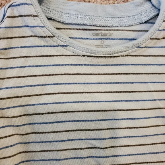 Child Blue Striped and Graphic T-Shirts Set of 3 - Picture 3 of 4